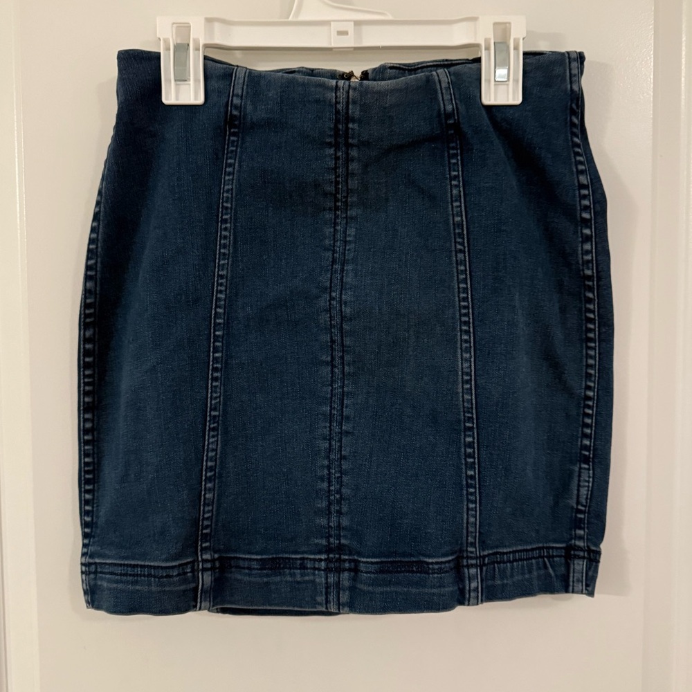 Free People Modern Femme Mini Jean Skirt